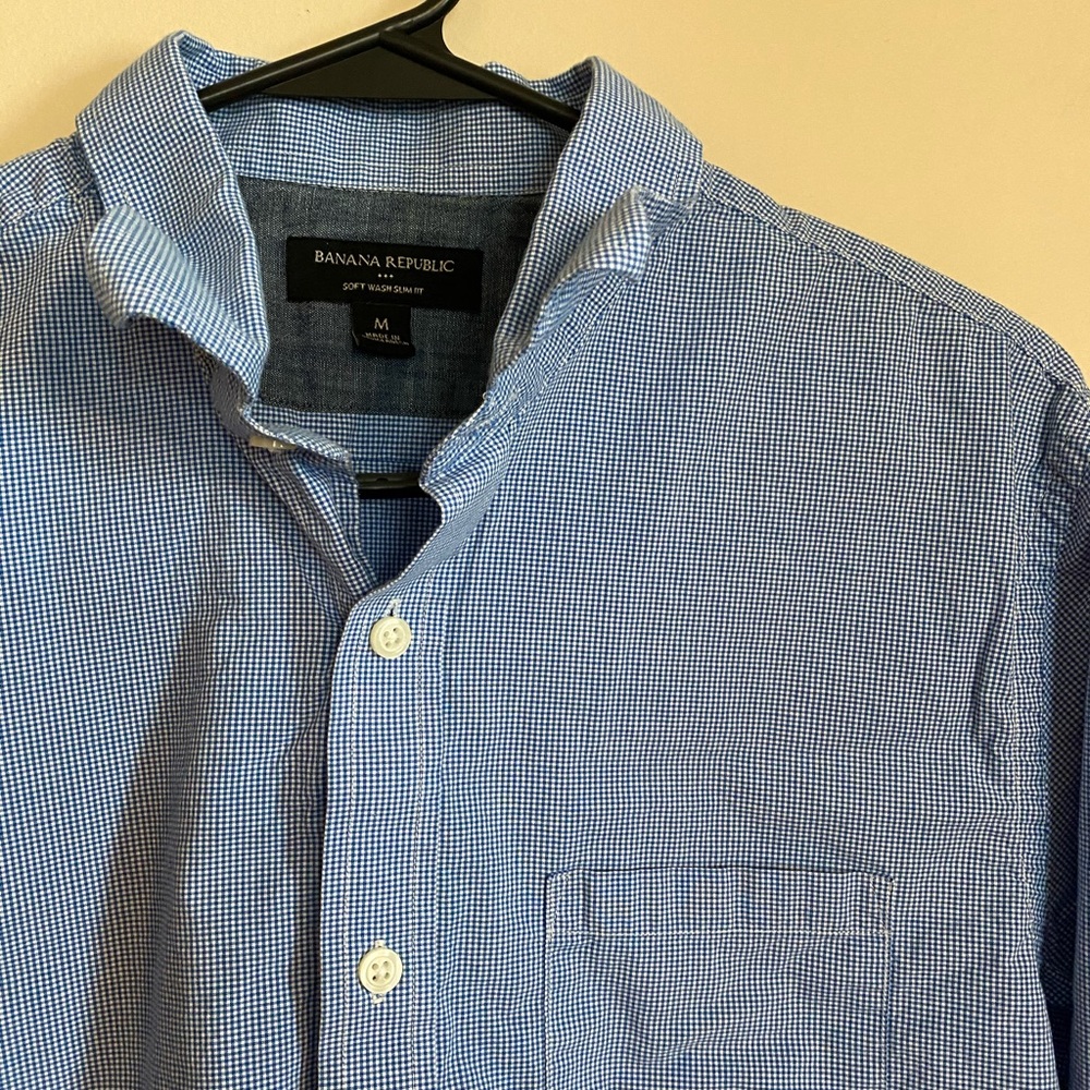 Men’s Banana Republic Dress Shirt Blue, White
